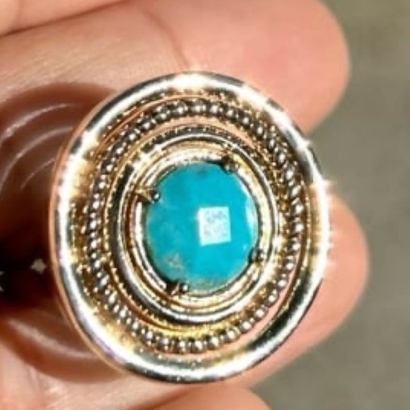 Gems en Vogue Michael Valitutti “NH” Palladium Silver Turquoise Ring size 7 - Picture 3 of 13